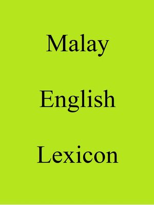 cover image of Malay English Lexicon